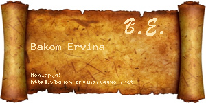 Bakom Ervina névjegykártya